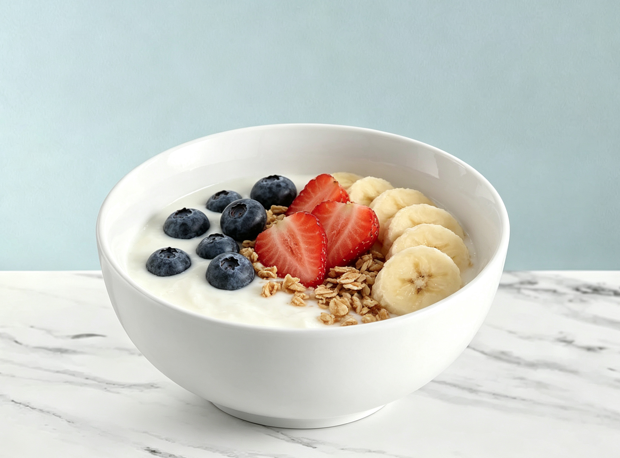 Fruit and yogurt served in the MOONLIT 6-inch multipurpose bowl