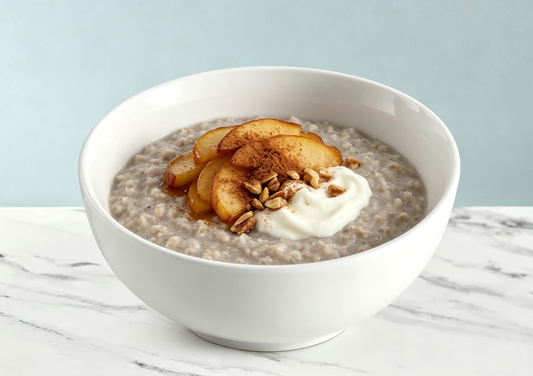Oatmeal served in the MOONLIT 6-inch bowl