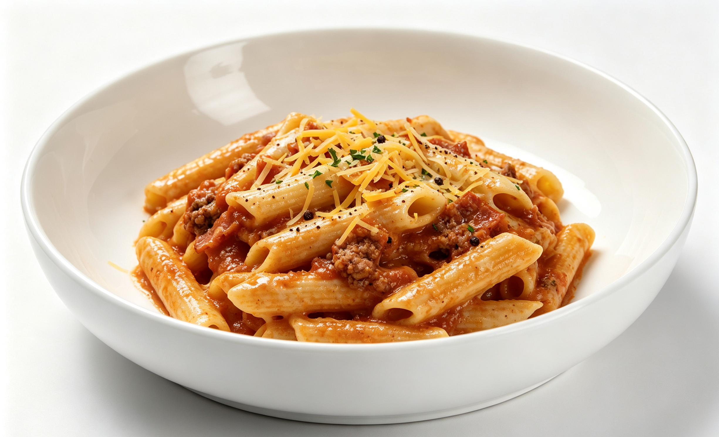 Pasta served in the MOONLIT 8-inch pasta bowl